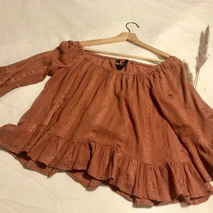 ZARA BOHO OFF THE SHOULDER TOP